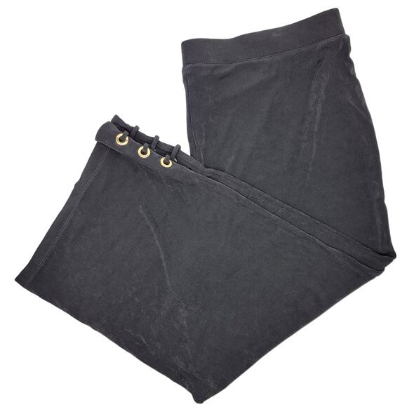 Chico's Capri Pants Women's 3, XL Black High Rise Wide Leg Pull On Stretchy - Picture 1 of 6